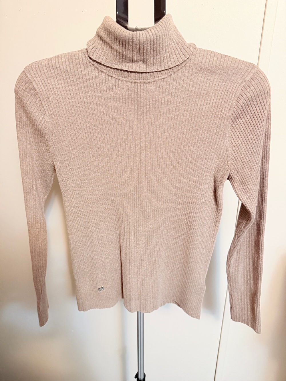 RibbedCotton-Blend Turtleneck Sweater/ Pink Size L by Lauren Ralph Lauren